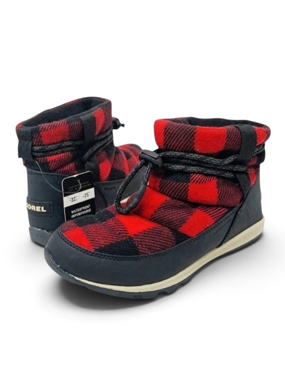 Sorel Whitney Short Dahlia Red Plaid Boot Size 7